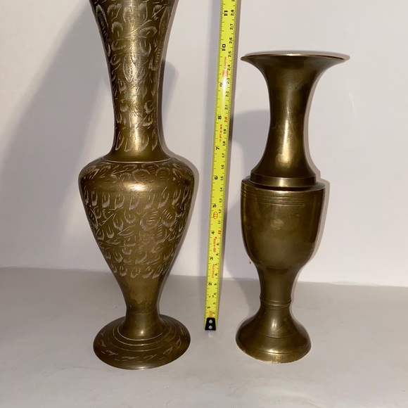 Vintage Accents Vintage Set Of 2 Brass Vases Midcentury Modern Poshmark